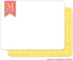Note Cards/Stationery by Prints Charming - Stylish Yellow Initial Pattern (Flat)