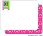Note Cards/Stationery by Prints Charming - Stylish Pink Initial Pattern (Flat)