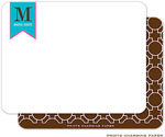 Note Cards/Stationery by Prints Charming - Stylish Chocolate Initial Pattern (Flat)