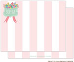 Note Cards/Stationery by Prints Charming - Petal Pink Floral Stripes (Flat)