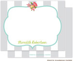 Note Cards/Stationery by Prints Charming - Soft Gray Floral Stripes (Flat)