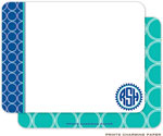 Note Cards/Stationery by Prints Charming - Blue Circle Pattern (Flat)
