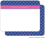 Note Cards/Stationery by Prints Charming - Blue Stylish Scallop (Flat)