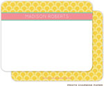 Note Cards/Stationery by Prints Charming - Yellow Stylish Scallop (Flat)