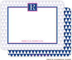 Note Cards/Stationery by Prints Charming - Purple Triangle Pattern (Flat)