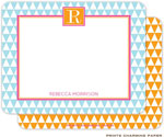 Note Cards/Stationery by Prints Charming - Blue Triangle Pattern (Flat)