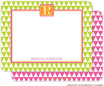 Note Cards/Stationery by Prints Charming - Lime Triangle Pattern (Flat)