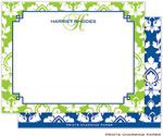 Note Cards/Stationery by Prints Charming - Stylish Lime Damask (Flat)