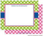 Note Cards/Stationery by Prints Charming - Lime Gingham (Flat)