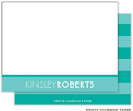 Note Cards/Stationery by Prints Charming - Modern Green Tonal Stripes (Flat)