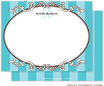 Note Cards/Stationery by Prints Charming - Turquoise Elegant Stripe (Flat)