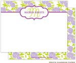 Note Cards/Stationery by Prints Charming - Beautiful Purple and Lime Floral (Flat)