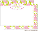 Note Cards/Stationery by Prints Charming - Beautiful Pink and Lime Floral (Flat)