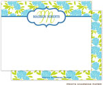 Note Cards/Stationery by Prints Charming - Beautiful Turquoise and Lime Floral (Flat)