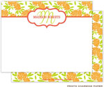 Note Cards/Stationery by Prints Charming - Beautiful Orange and Lime Floral (Flat)