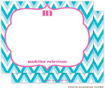 Note Cards/Stationery by Prints Charming - Turquoise Chevron (Flat)