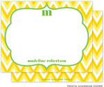 Note Cards/Stationery by Prints Charming - Yellow Chevron (Flat)