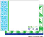 Note Cards/Stationery by Prints Charming - Blue Lattice Initial (Flat)