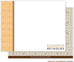 Note Cards/Stationery by Prints Charming - Orange Lattice Initial (Flat)