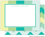 Note Cards/Stationery by Prints Charming - Mint Tonal Stripes (Flat)