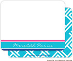 Note Cards/Stationery by Prints Charming - Turquoise Lattice (Flat)