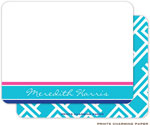 Note Cards/Stationery by Prints Charming - Turquoise Lattice (Flat)