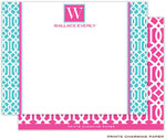Note Cards/Stationery by Prints Charming - Turquoise Lattice Pattern (Flat)