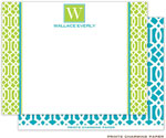 Note Cards/Stationery by Prints Charming - Lime Lattice Pattern (Flat)