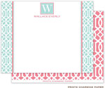 Note Cards/Stationery by Prints Charming - Mint Lattice Pattern (Flat)