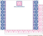 Note Cards/Stationery by Prints Charming - Navy Lattice Pattern (Flat)