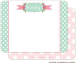 Note Cards/Stationery by Prints Charming - Mint Polka Dot Banner (Flat)