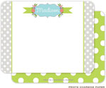 Note Cards/Stationery by Prints Charming - Gray Polka Dot Banner (Flat)