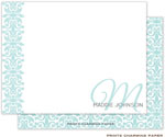 Note Cards/Stationery by Prints Charming - Aqua Classic Motif (Flat)