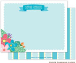 Note Cards/Stationery by Prints Charming - Vintage Blue Floral Banner (Flat)