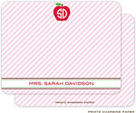 Prints Charming Note Cards/Stationery - Pink Monogrammed Apple (Flat)