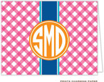 Note Cards/Stationery by Prints Charming - Pink Gingham Monogram (Folded)