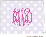 Note Cards/Stationery by Prints Charming - Lilac Dots Monogram (Folded)