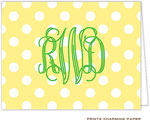 Note Cards/Stationery by Prints Charming - Yellow Dots Monogram (Folded)
