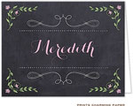 Note Cards/Stationery by Prints Charming - Pink Personalized Chalkboard (Folded)