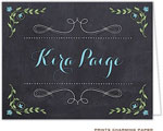 Note Cards/Stationery by Prints Charming - Blue Personalized Chalkboard (Folded)