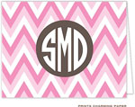 Note Cards/Stationery by Prints Charming - Pink Chevron Monogram (Folded)