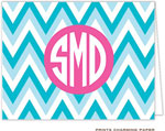 Note Cards/Stationery by Prints Charming - Turquoise Chevron Monogram (Folded)