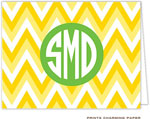 Note Cards/Stationery by Prints Charming - Yellow Chevron Monogram (Folded)