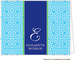 Note Cards/Stationery by Prints Charming - Blue Lattice Initial (Folded)