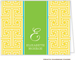 Note Cards/Stationery by Prints Charming - Yellow Lattice Initial (Folded)
