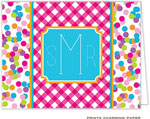 Note Cards/Stationery by Prints Charming - Hot Pink Gingham Confetti (Folded)