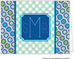 Note Cards/Stationery by Prints Charming - Mint Gingham Pattern (Folded)