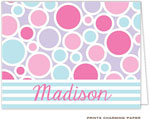 Note Cards/Stationery by Prints Charming - Mint Stripes and Circles (Folded)
