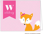 Note Cards/Stationery by Prints Charming - Sweet Pink Fox (Folded)