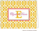 Note Cards/Stationery by Prints Charming - Orange Lattice Pattern (Folded)